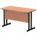 Impulse 1200 x 600mm Straight Office Desk Beech Top Black Cantilever Leg MI003196