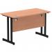 Impulse 1200 x 600mm Straight Office Desk Beech Top Black Cantilever Leg MI003196