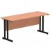 Impulse 1600 x 600mm Straight Office Desk Beech Top Black Cantilever Leg MI003211