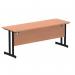 Impulse 1800 x 600mm Straight Office Desk Beech Top Black Cantilever Leg MI003220