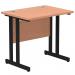 Impulse 800 x 600mm Straight Office Desk Beech Top Black Cantilever Leg MI003221