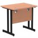 Impulse 800 x 600mm Straight Office Desk Beech Top Black Cantilever Leg MI003221