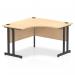 This photo features a sleek and modern dynamic corner desk with a maple top and black cantilever legs. The desk is 1200mm and perfect for any office space.