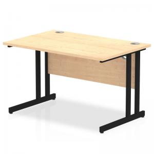 Impulse 1200 x 800mm Straight Office Desk Maple Top Black Cantilever