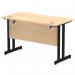 Impulse 1200 x 600mm Straight Office Desk Maple Top Black Cantilever Leg MI003226