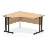 Impulse 1400mm Left Crescent Office Desk Maple Top Black Cantilever Leg MI003227