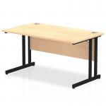 Impulse 1400 x 800mm Straight Office Desk Maple Top Black Cantilever Leg MI003228