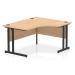 Impulse 1400mm Right Crescent Office Desk Maple Top Black Cantilever Leg MI003231