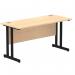 Impulse 1400 x 600mm Straight Office Desk Maple Top Black Cantilever Leg MI003232