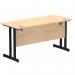 Impulse 1400 x 600mm Straight Office Desk Maple Top Black Cantilever Leg MI003232