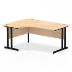 Impulse 1600mm Left Crescent Office Desk Maple Top Black Cantilever Leg MI003233