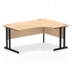 Impulse 1600mm Right Crescent Office Desk Maple Top Black Cantilever Leg MI003240