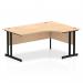 Impulse 1600mm Right Crescent Office Desk Maple Top Black Cantilever Leg MI003240