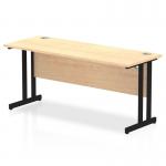 Impulse 1600 x 600mm Straight Office Desk Maple Top Black Cantilever Leg MI003241