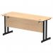 Impulse 1600 x 600mm Straight Office Desk Maple Top Black Cantilever Leg MI003241