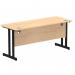 Impulse 1600 x 600mm Straight Office Desk Maple Top Black Cantilever Leg MI003241