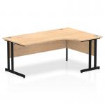 Impulse 1800mm Right Crescent Office Desk Maple Top Black Cantilever Leg MI003249