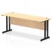 Impulse 1800 x 600mm Straight Office Desk Maple Top Black Cantilever Leg MI003250