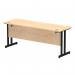 Impulse 1800 x 600mm Straight Office Desk Maple Top Black Cantilever Leg MI003250