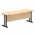 Impulse 1800 x 600mm Straight Office Desk Maple Top Black Cantilever Leg MI003250