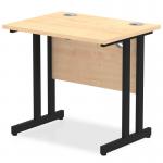 Impulse 800 x 600mm Straight Office Desk Maple Top Black Cantilever Leg MI003251