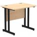 Impulse 800 x 600mm Straight Office Desk Maple Top Black Cantilever Leg MI003251