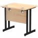 Impulse 800 x 600mm Straight Office Desk Maple Top Black Cantilever Leg MI003251