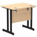 Impulse 800 x 600mm Straight Office Desk Maple Top Black Cantilever Leg MI003251