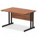 Impulse 1200 x 800mm Straight Office Desk Walnut Top Black Cantilever Leg MI003253