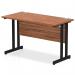 Impulse 1200 x 600mm Straight Office Desk Walnut Top Black Cantilever Leg MI003256