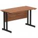 Impulse 1200 x 600mm Straight Office Desk Walnut Top Black Cantilever Leg MI003256