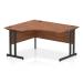 Impulse 1400mm Left Crescent Office Desk Walnut Top Black Cantilever Leg MI003257