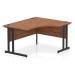 Impulse 1400mm Right Crescent Office Desk Walnut Top Black Cantilever Leg MI003261