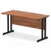 Impulse 1400 x 600mm Straight Office Desk Walnut Top Black Cantilever Leg MI003262