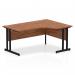 Impulse 1600mm Right Crescent Office Desk Walnut Top Black Cantilever Leg MI003270