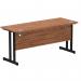 Impulse 1600 x 600mm Straight Office Desk Walnut Top Black Cantilever Leg MI003271