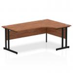 Impulse 1800mm Right Crescent Office Desk Walnut Top Black Cantilever Leg MI003279