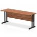 Impulse 1800 x 600mm Straight Office Desk Walnut Top Black Cantilever Leg MI003280