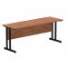 Impulse 1800 x 600mm Straight Office Desk Walnut Top Black Cantilever Leg MI003280