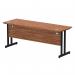 Impulse 1800 x 600mm Straight Office Desk Walnut Top Black Cantilever Leg MI003280