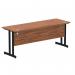 Impulse 1800 x 600mm Straight Office Desk Walnut Top Black Cantilever Leg MI003280