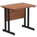 Impulse 800 x 600mm Straight Office Desk Walnut Top Black Cantilever Leg MI003281