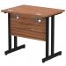 Impulse 800 x 600mm Straight Office Desk Walnut Top Black Cantilever Leg MI003281