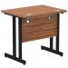 Impulse 800 x 600mm Straight Office Desk Walnut Top Black Cantilever Leg MI003281