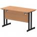 Impulse 1200 x 600mm Straight Office Desk Oak Top Black Cantilever Leg MI003286