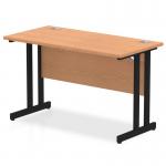 Impulse 1200 x 600mm Straight Office Desk Oak Top Black Cantilever Leg MI003286