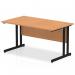 Impulse 1400 x 800mm Straight Office Desk Oak Top Black Cantilever Leg MI003288