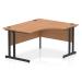 Impulse 1400mm Right Crescent Office Desk Oak Top Black Cantilever Leg MI003291