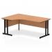 Impulse 1800mm Left Crescent Office Desk Oak Top Black Cantilever Leg MI003302