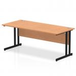 Impulse 1800 x 800mm Straight Office Desk Oak Top Black Cantilever Leg MI003303
